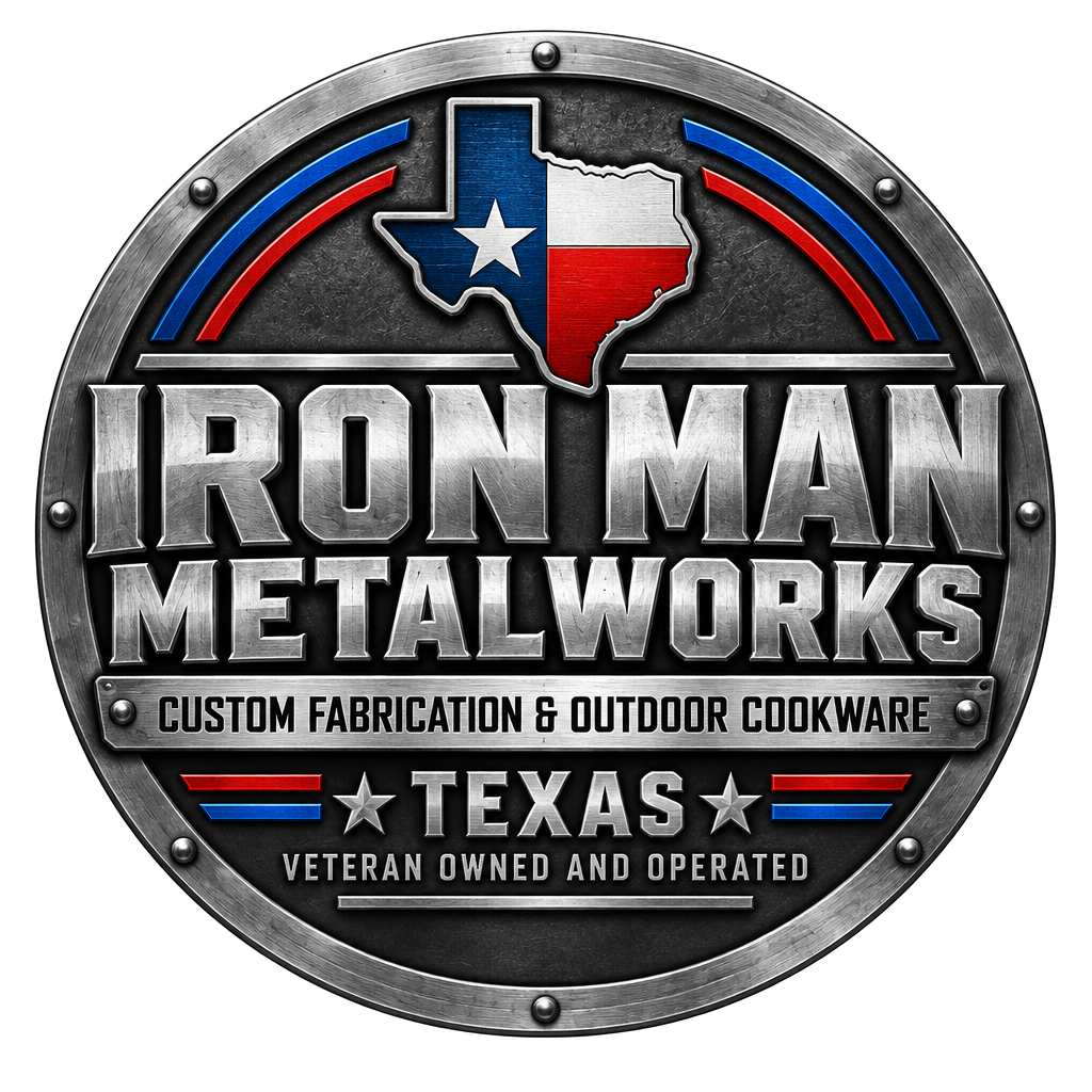 Iron Man Metalworks badge — Texas, Veteran Owned and Operated
